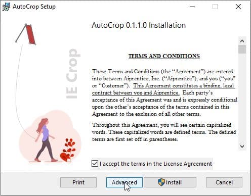 Installer first screen