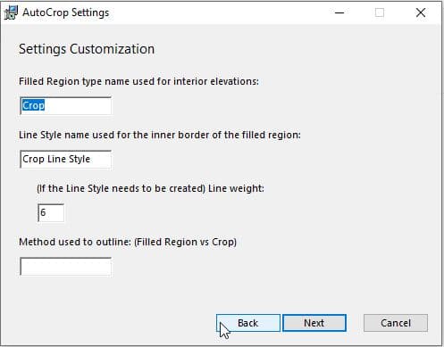 Installer second screen — outline method