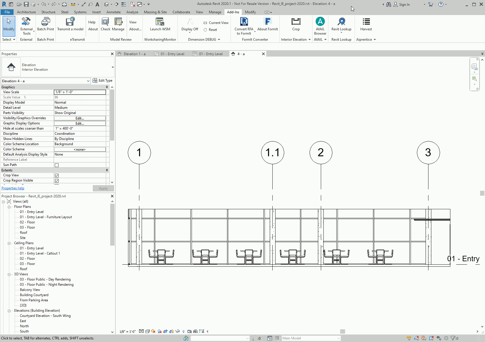 AutoCrop in action — interior elevation outline demo